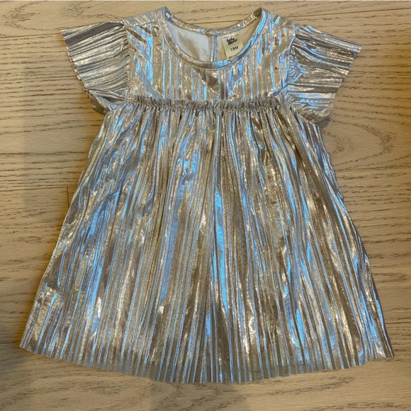 Baby B’Gosh Silver Metallic Dress, Ruffles, Pleated, Party Outfit, Girl 18 month - Picture 4 of 8